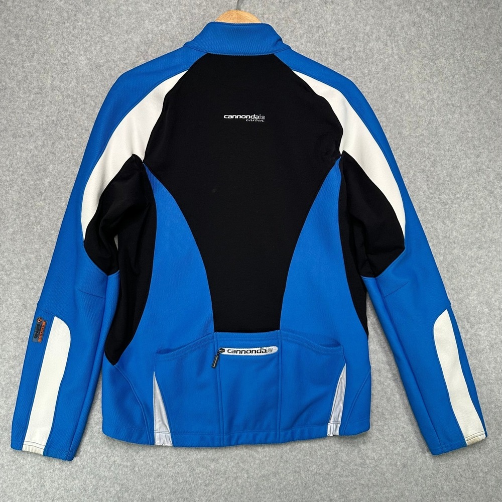 Cannondale Men L Cycling Jacket Blue Black White Full Zip Performance Sportswear - Picture 3 of 12